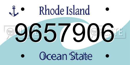 9657906 Rhode Island License Plate