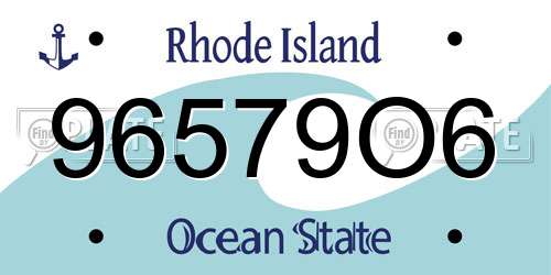 96579O6 Rhode Island License Plate