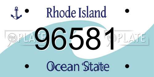 96581 Rhode Island License Plate