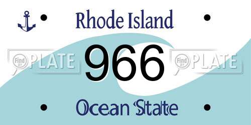 966 Rhode Island License Plate