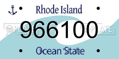 966100 Rhode Island License Plate