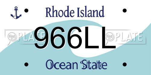966LL Rhode Island License Plate