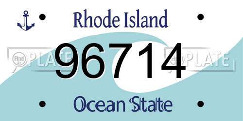 96714 Rhode Island License Plate