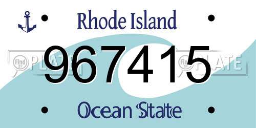 967415 Rhode Island License Plate