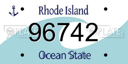 96742 Rhode Island License Plate