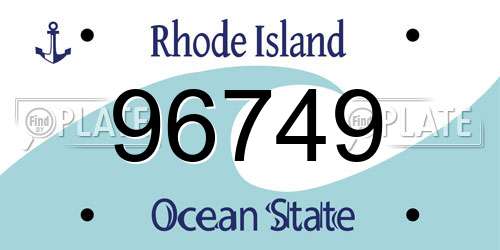 96749 Rhode Island License Plate