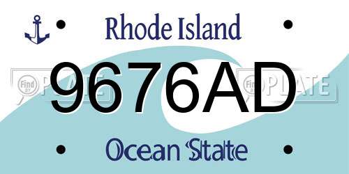 9676AD Rhode Island License Plate