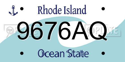 9676AQ Rhode Island License Plate