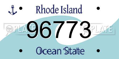 96773 Rhode Island License Plate