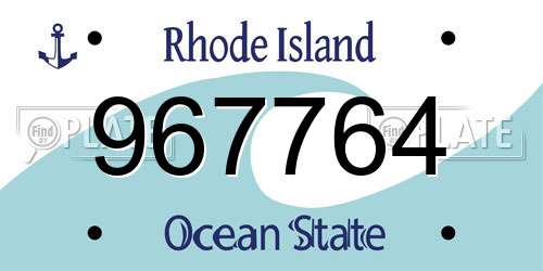 967764 Rhode Island License Plate