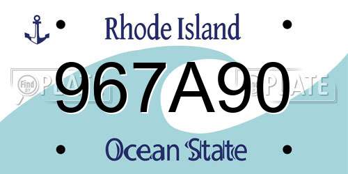 967A90 Rhode Island License Plate