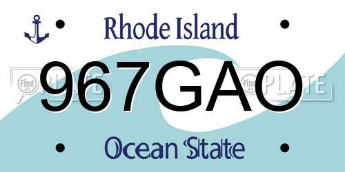 967GAO Rhode Island License Plate