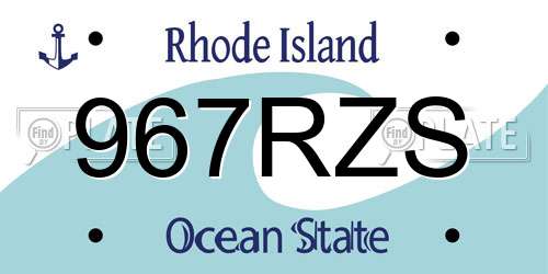 967RZS Rhode Island License Plate