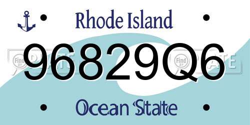 96829Q6 Rhode Island License Plate