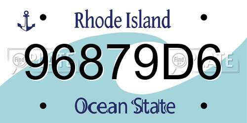 96879D6 Rhode Island License Plate