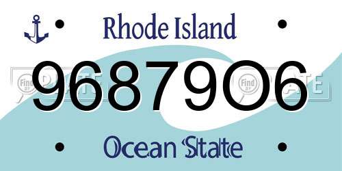 96879O6 Rhode Island License Plate