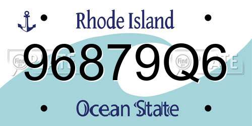 96879Q6 Rhode Island License Plate