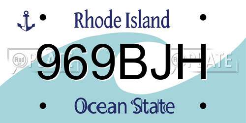 969BJH Rhode Island License Plate
