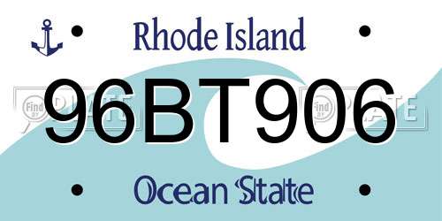 96BT906 Rhode Island License Plate