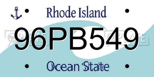 96PB549 Rhode Island License Plate