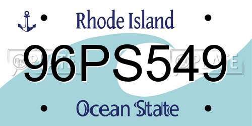 96PS549 Rhode Island License Plate