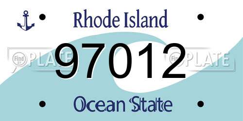 97012 Rhode Island License Plate