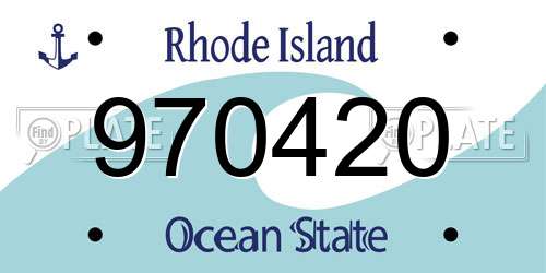 970420 Rhode Island License Plate