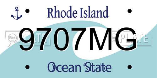 9707MG Rhode Island License Plate