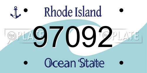 97092 Rhode Island License Plate