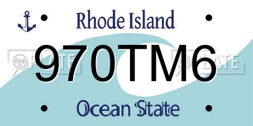 970TM6 Rhode Island License Plate