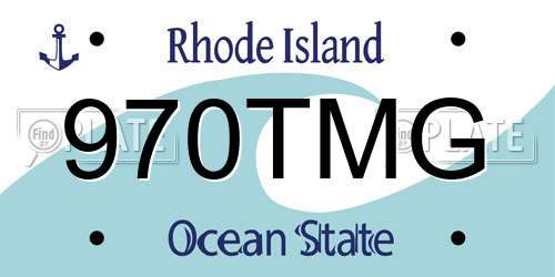 970TMG Rhode Island License Plate