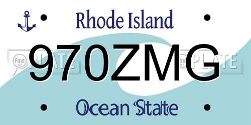 970ZMG Rhode Island License Plate