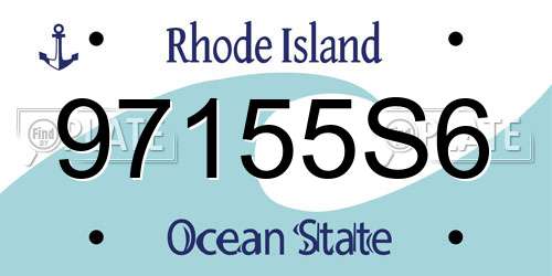 97155S6 Rhode Island License Plate
