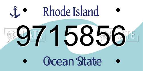 9715856 Rhode Island License Plate
