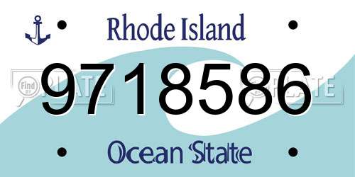 9718586 Rhode Island License Plate