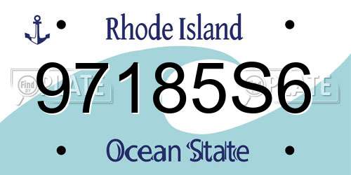 97185S6 Rhode Island License Plate
