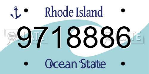 9718886 Rhode Island License Plate