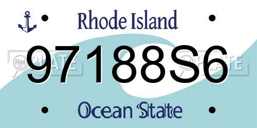 97188S6 Rhode Island License Plate