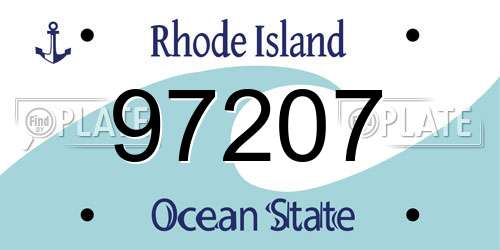 97207 Rhode Island License Plate