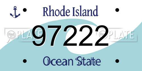 97222 Rhode Island License Plate