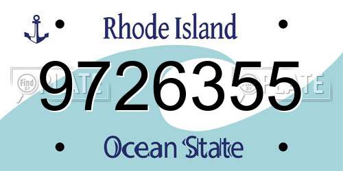 9726355 Rhode Island License Plate