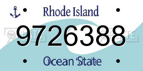 9726388 Rhode Island License Plate