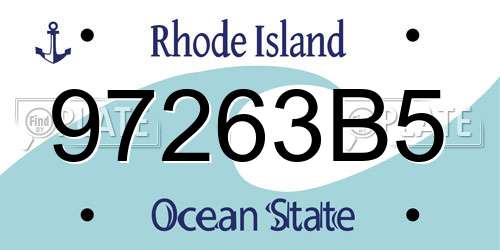 97263B5 Rhode Island License Plate