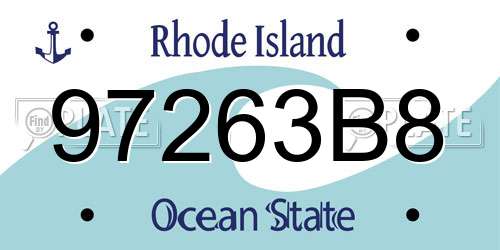 97263B8 Rhode Island License Plate