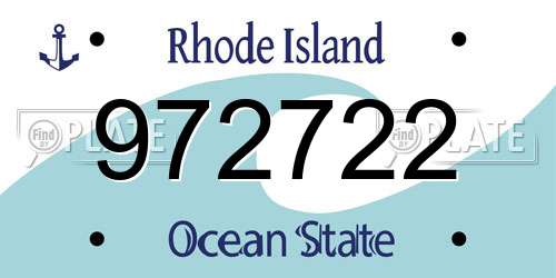 972722 Rhode Island License Plate