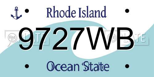 9727WB Rhode Island License Plate