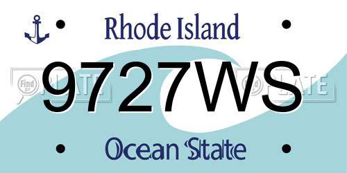 9727WS Rhode Island License Plate