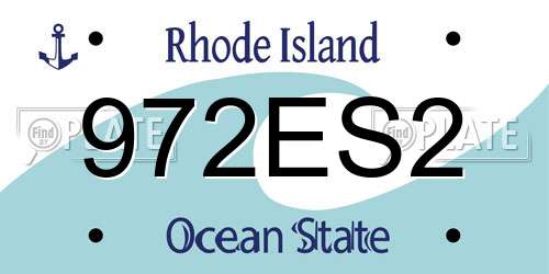 972ES2 Rhode Island License Plate