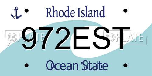 972EST Rhode Island License Plate