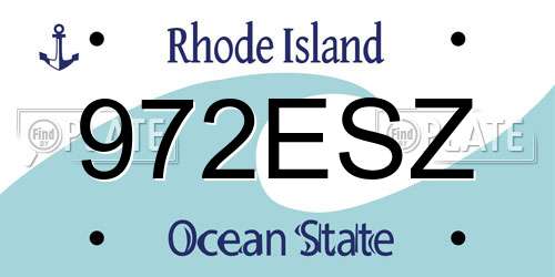 972ESZ Rhode Island License Plate